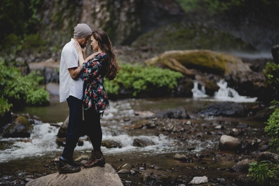 An engagement session at Latourell Falls in the Columbia River Gorge.