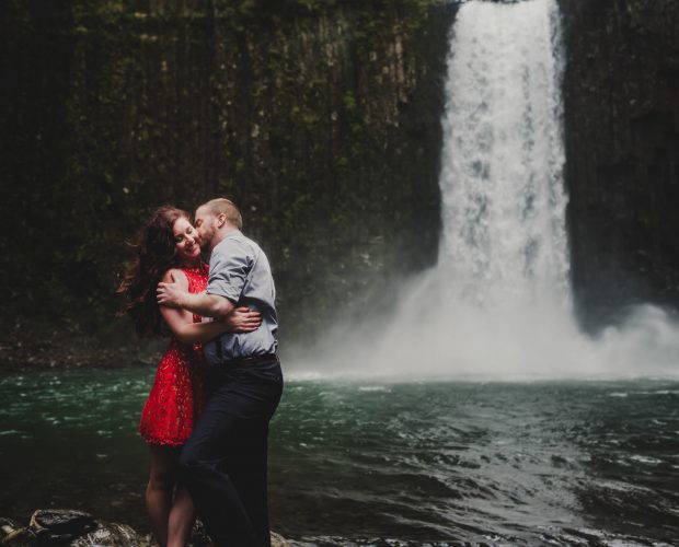 Abiqua Falls Waterfall Engagement Session Photography