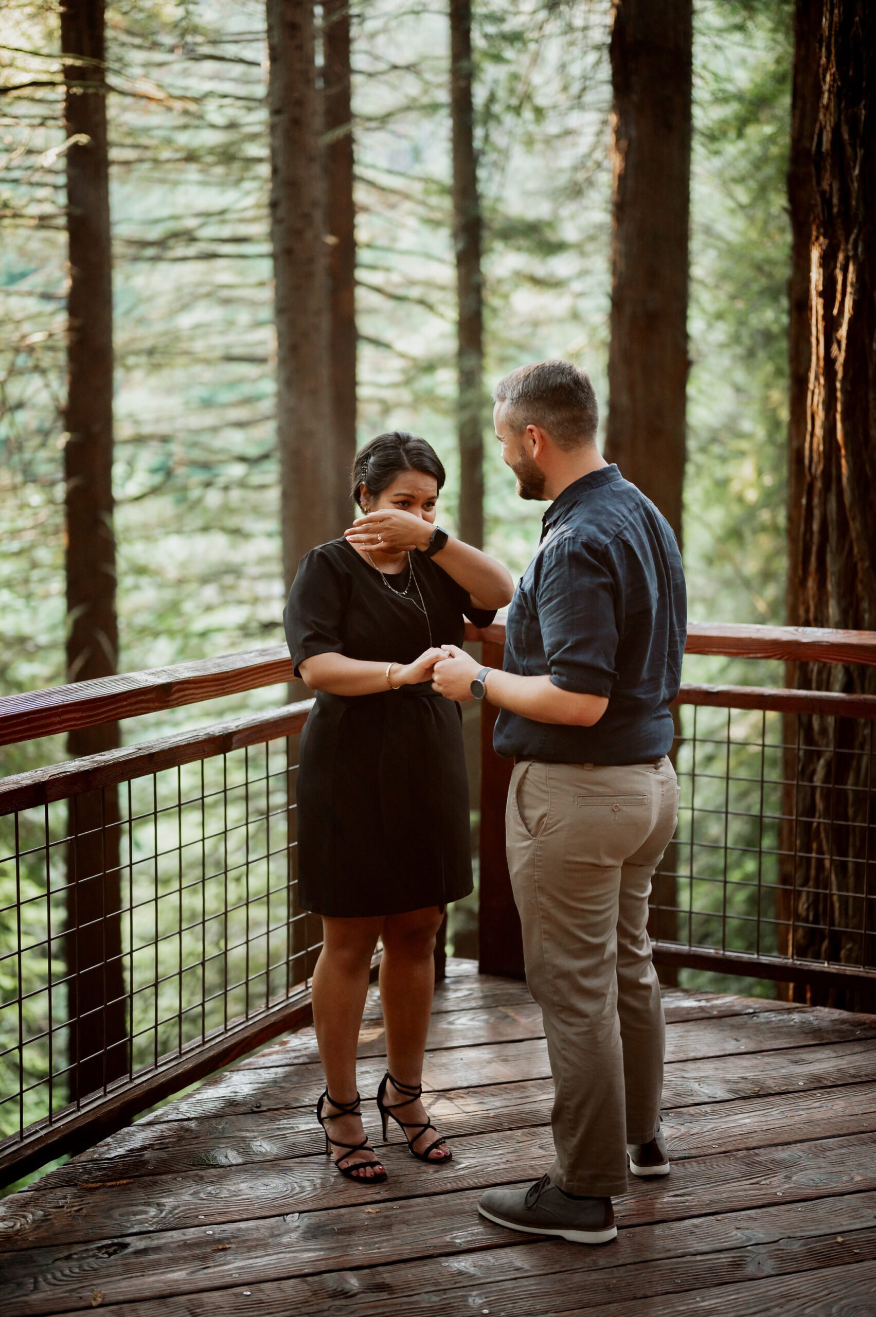 Hoyt Arboretum Redwood Deck Surprise Proposal Photography