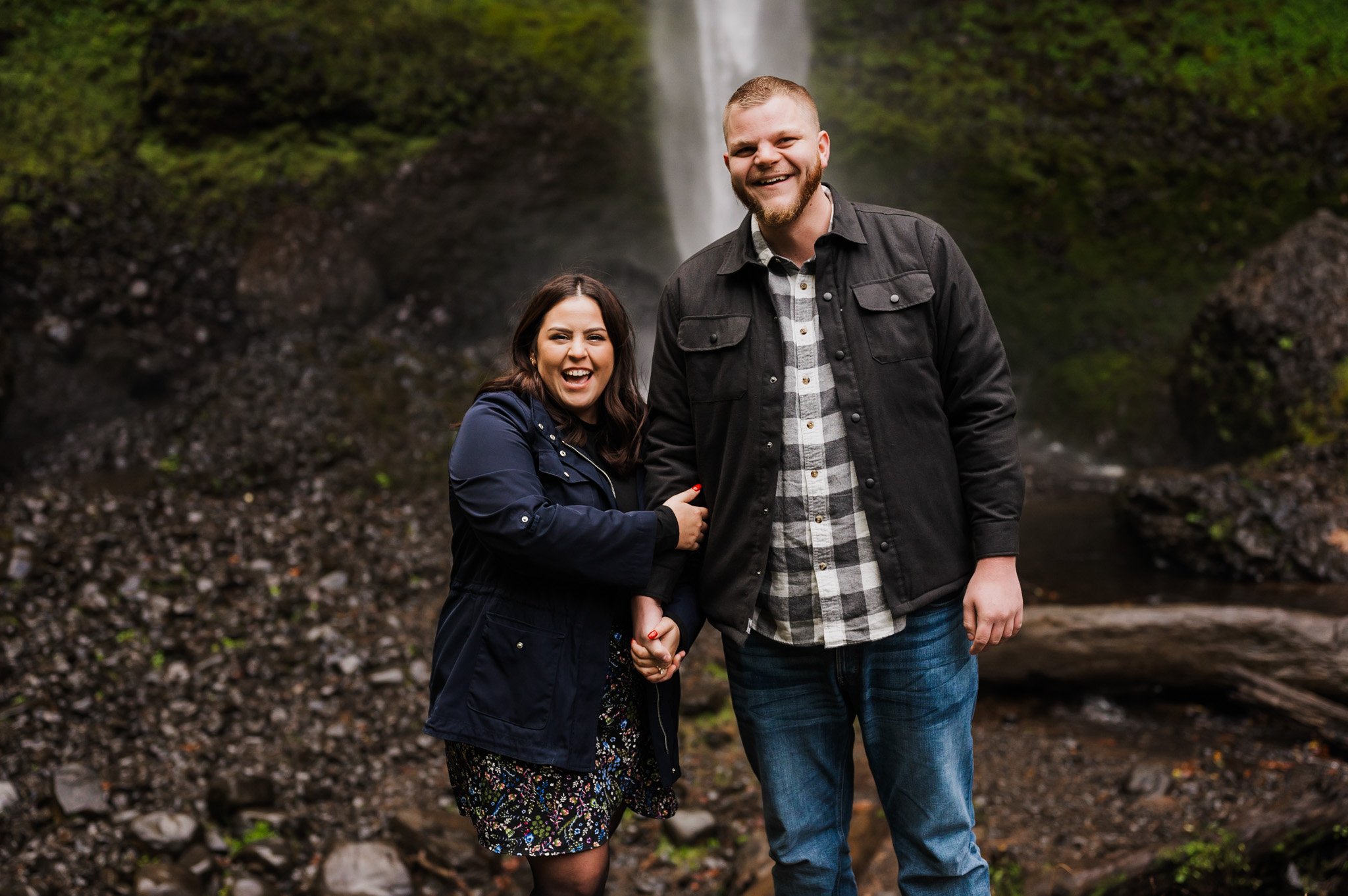 Latourell Falls Surprise Proposal Photography