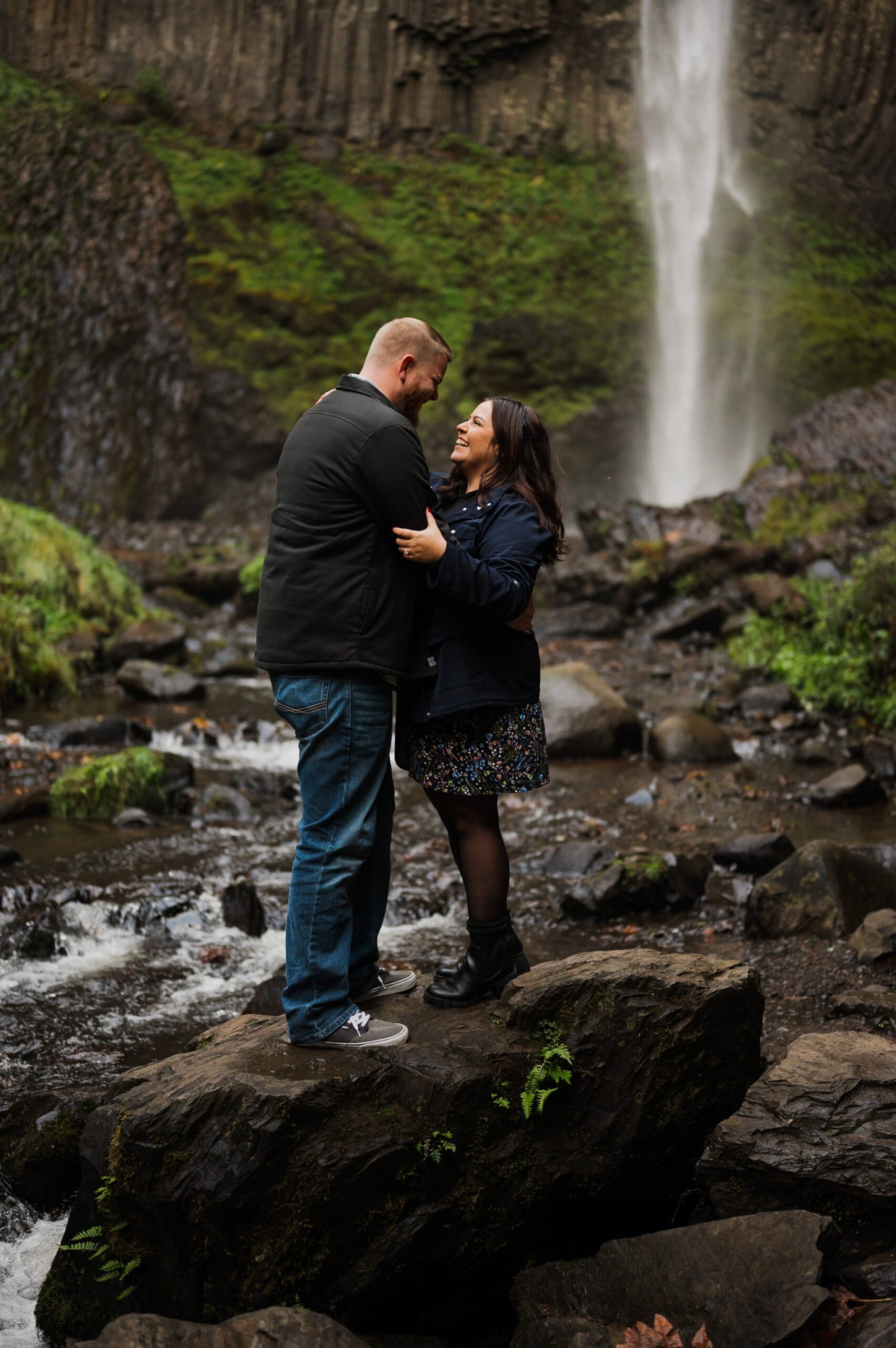 Latourell Falls Surprise Proposal Photography
